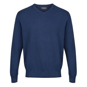 CastlePoint Mens Knitted V Neck Sweater / Denim